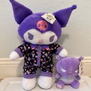 NWT Build A Bear Purple Kuromi in Sleeper with Baku Set